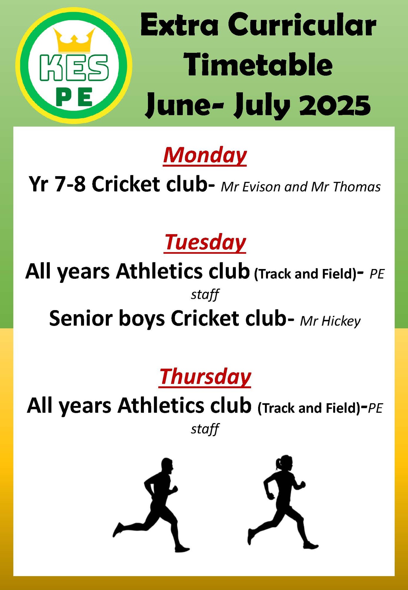 Extra Curricular PE June 25